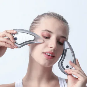 Heated Gua Sha Facial Massager — LED Red & Blue Light Therapy