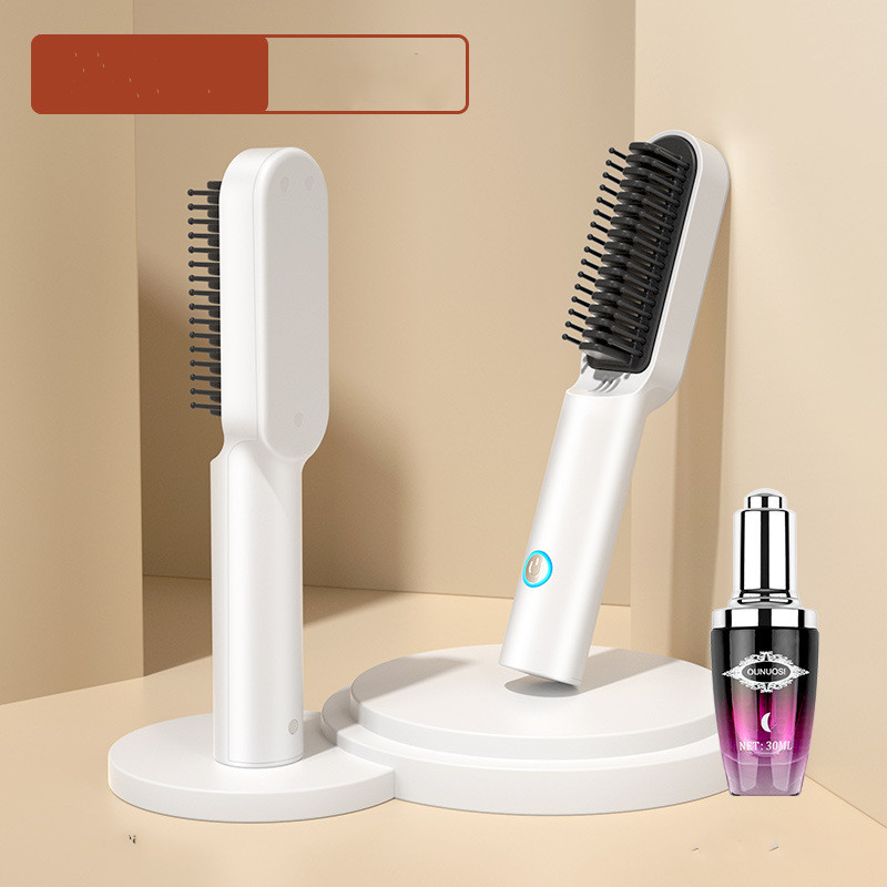 USB Rechargeable Hot Air Styling Brush — 2-in-1 Straightener & Curler — view 3