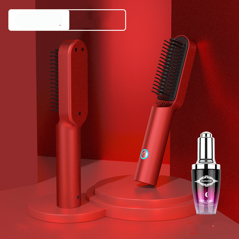 USB Rechargeable Hot Air Styling Brush — 2-in-1 Straightener & Curler — view 5
