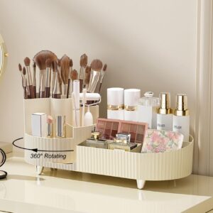 Rotating Vanity Makeup Organizer — Large Capacity Cosmetics Display