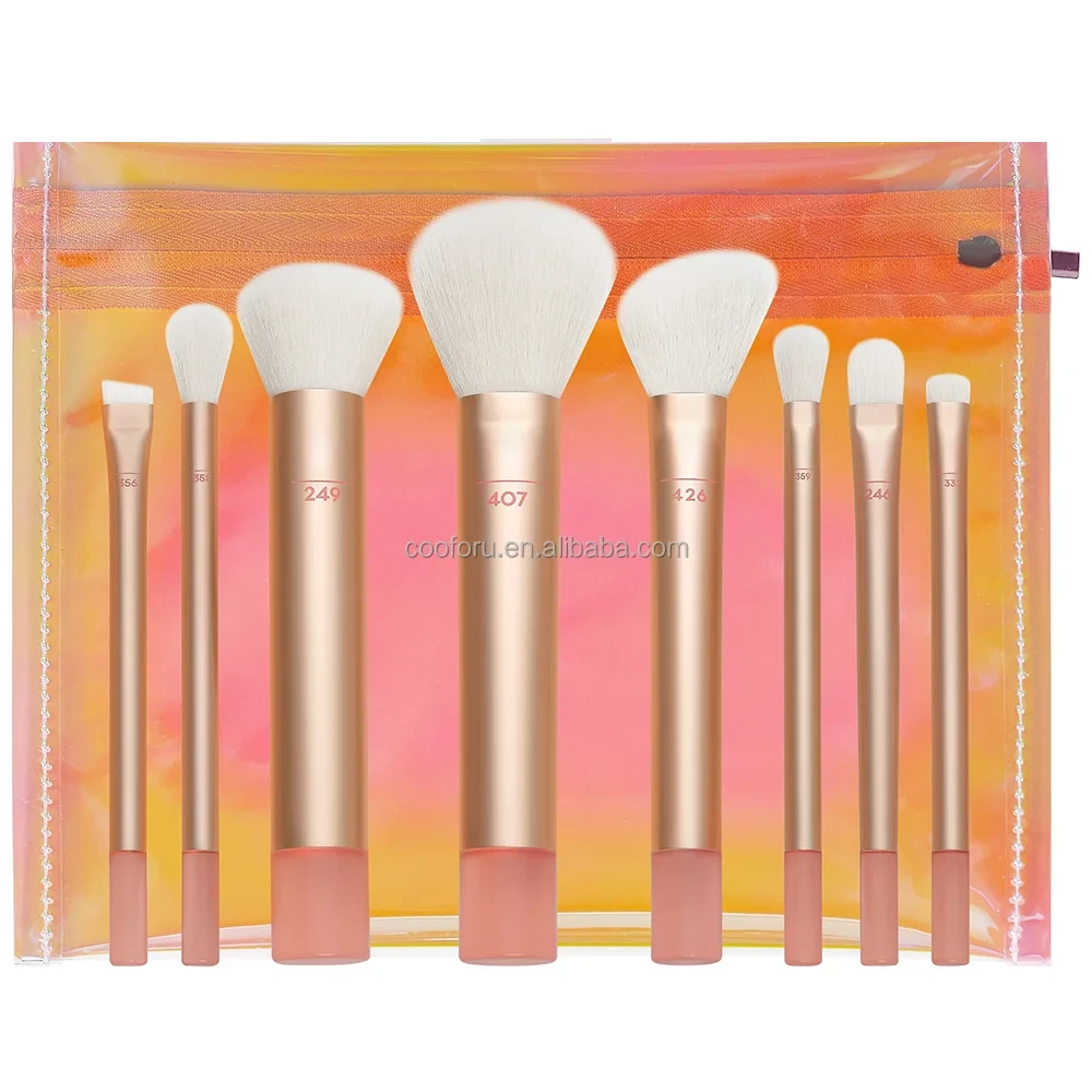 8-Piece Synthetic Mini Travel Makeup Brush Set with Case