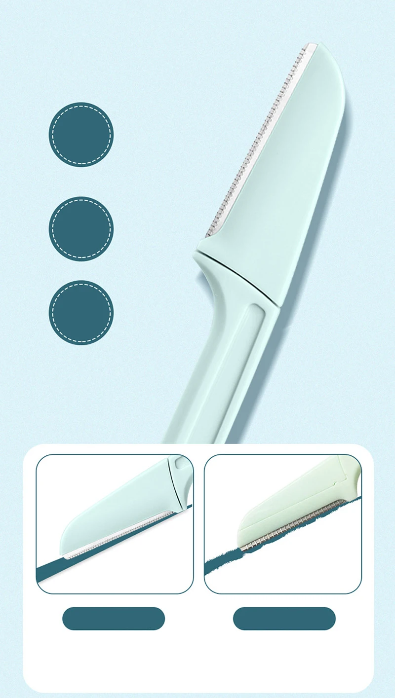 Foldable Mini Dermaplaning Facial Razor Set (3-Pack) - Image 4