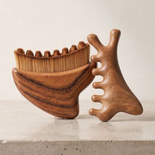 Wooden Scalp Massage Comb & Gua Sha Set