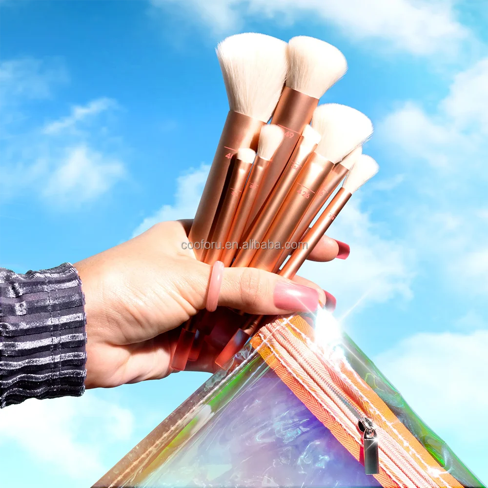 8-Piece Synthetic Mini Travel Makeup Brush Set with Case - Image 4