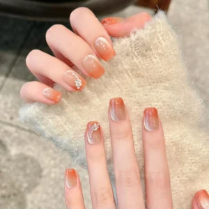 Teardrop Nude Press-On Nails with Cat-Eye Shimmer - photo 3