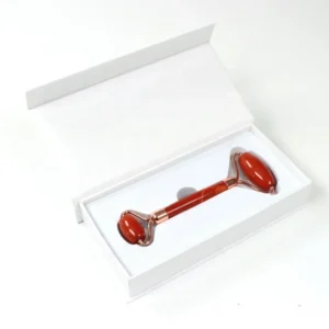 Real Heart-Shaped Red Jade Gua Sha & Roller Set