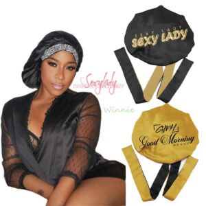 Satin Silk Bonnet With Tie
