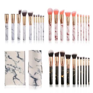Marble Makeup Brush Set with Holder and Bag