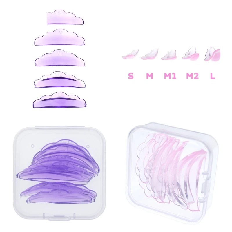 5-Pair Self-Adhesive Silicone Eyelash Perm Pads - White