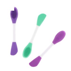 Silicone Face Mask Brush and Facial Cleansing Scrubber - Rose Double End