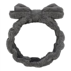 Soft Coral Fleece Bow Spa Headband for Makeup