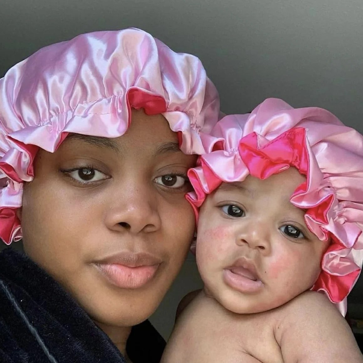 Reversible Double Layer Satin Sleep Bonnet for Women - photo 2