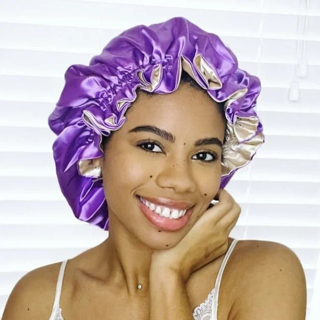 Reversible Double Layer Satin Sleep Bonnet for Women - photo 4