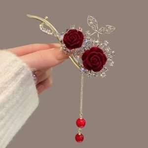 Pearl Flower Alloy Hair Clips for Women