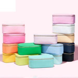Personalised Letter Patch Nylon Makeup Bag with Mirror