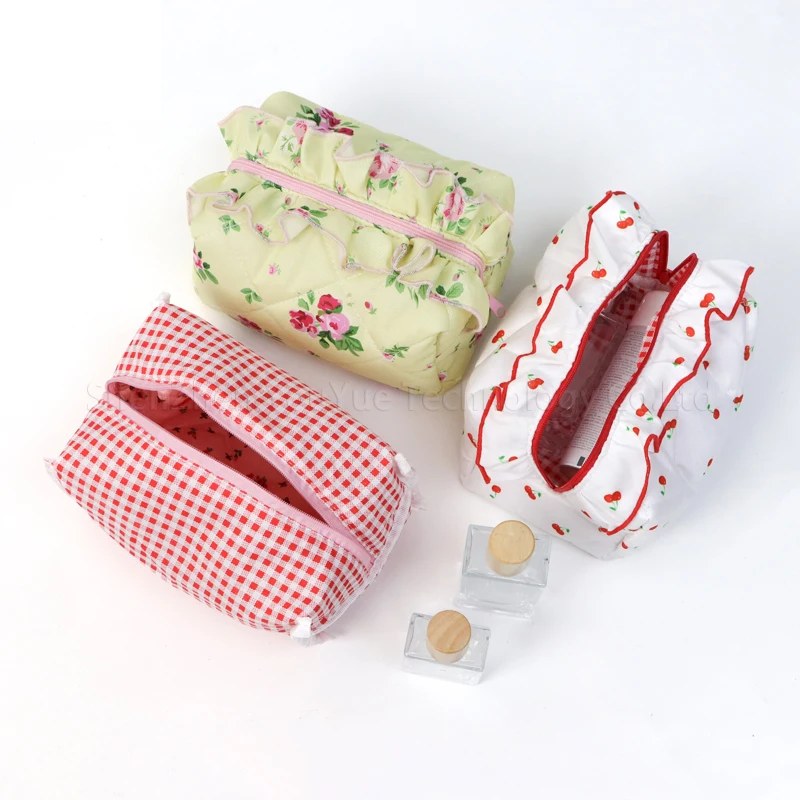 Floral Quilted Cotton Makeup Bag