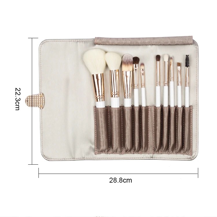 Portable Khaki Makeup Brush Holder and Cosmetic Bag - photo 2