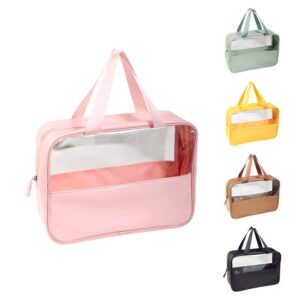 Pink Clear Waterproof Portable Toiletry and Makeup Bag