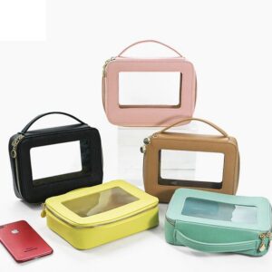 Clear Water-Resistant Large Makeup and Toiletry Bag