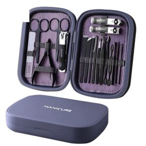 18-Piece Stainless Steel Manicure & Pedicure Travel Kit