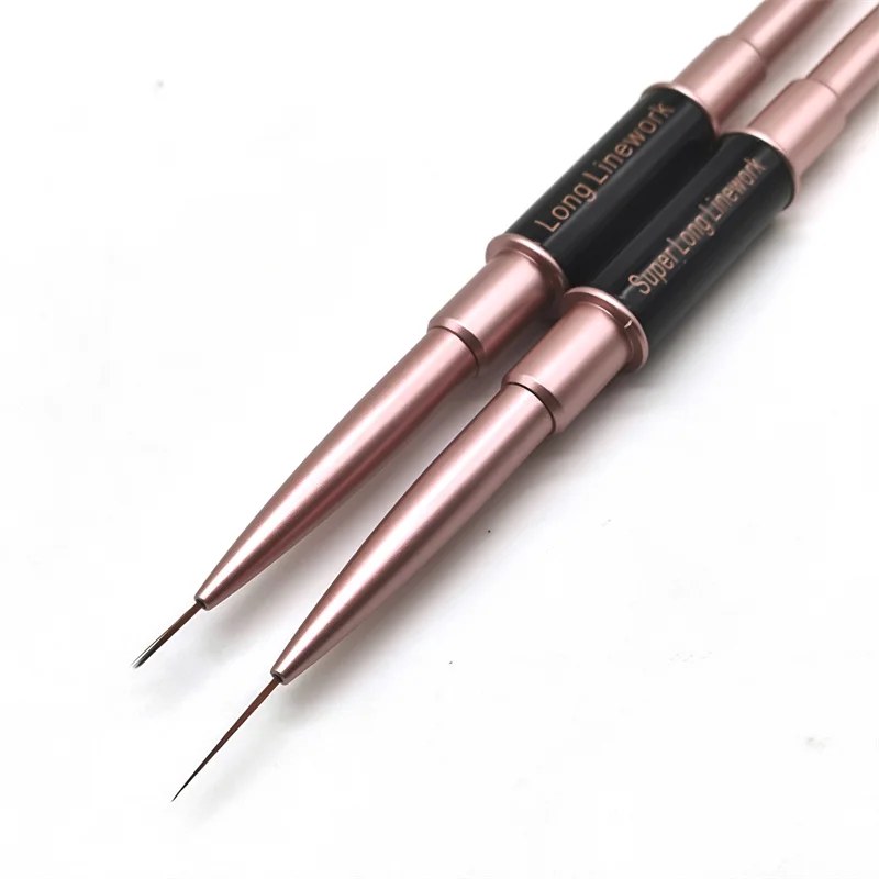 Dual-Ended Long Nail Art Liner Brush with Black Metal Handle - photo 4