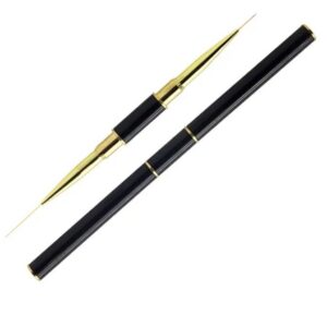 Dual-Ended Black Nail Art Liner Brush Set