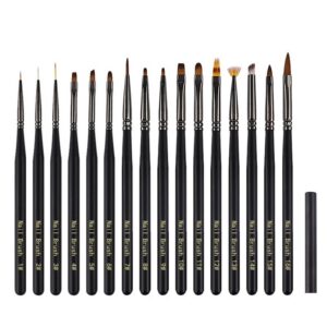 16-Piece Nail Art Brush Set with Pouch